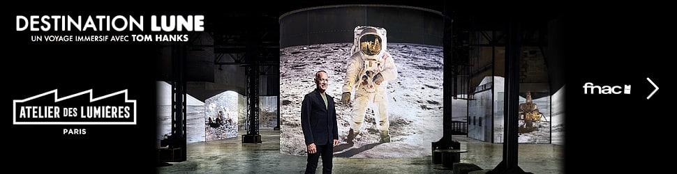 Expo Destination Lune avec Tom Hanks à l'Atelier des Lumières